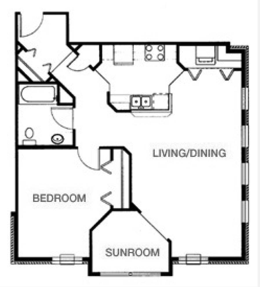 1 Bedroom + Sunroom