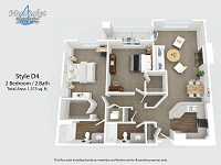 Larger 2 Bedrooms / 2 Baths + Fireplace