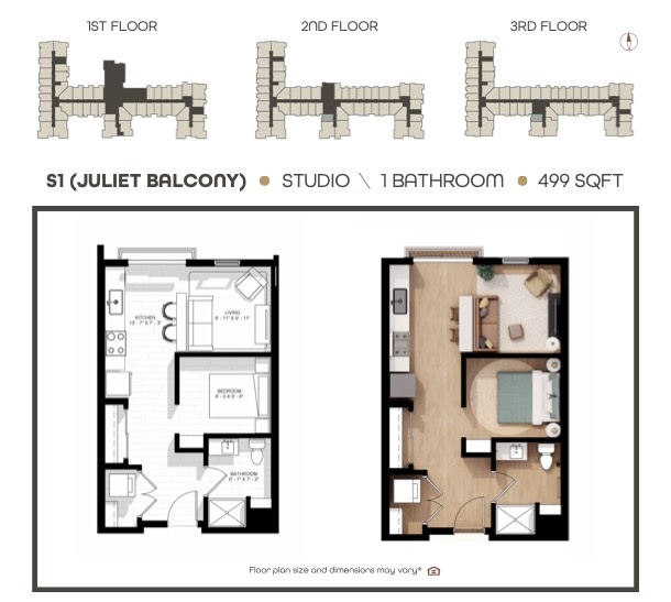 S1 (Juliet Balcony) - 2nd & 3rd Floors