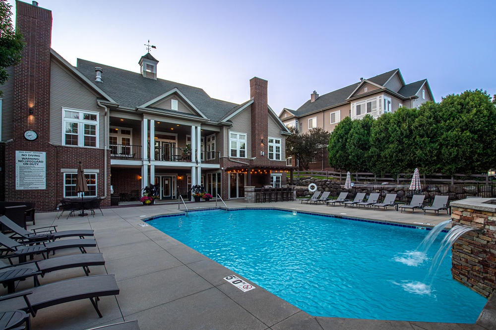 Outdoor Salt Water Pool with Waterfall