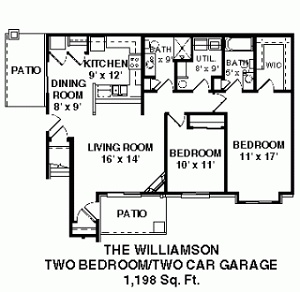 2 Bedroom Townhome / 2 Bath / 2 Car Garage