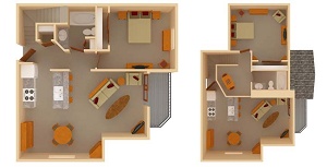 2 Bedroom Loft / 2 Bath