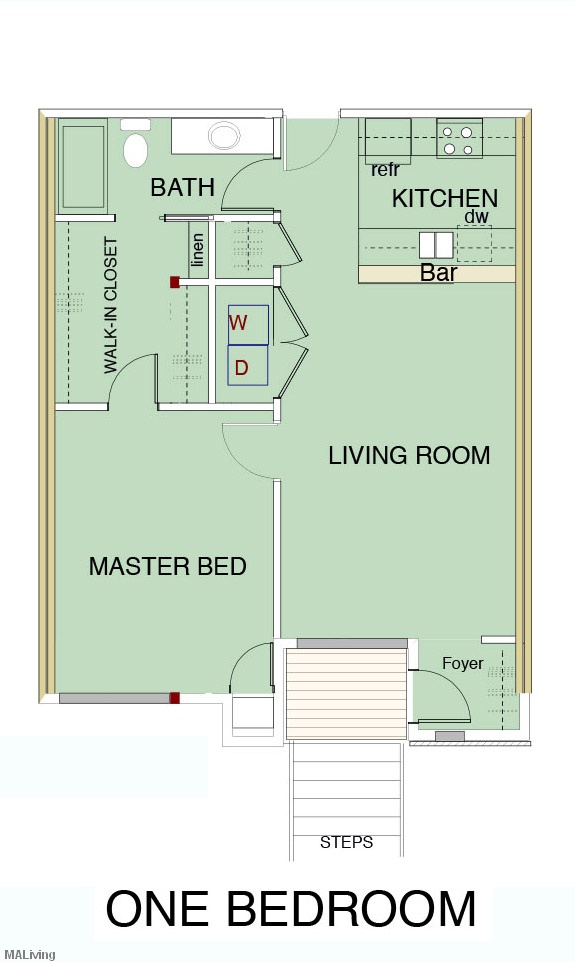 Large 1 Bedroom