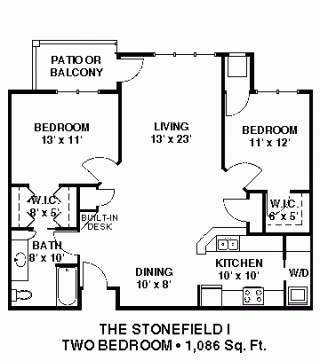 2 Bedroom / 1 Bath