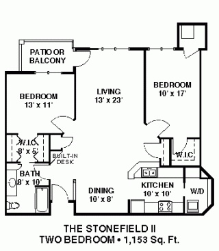 2 Bedroom / 1 Bath