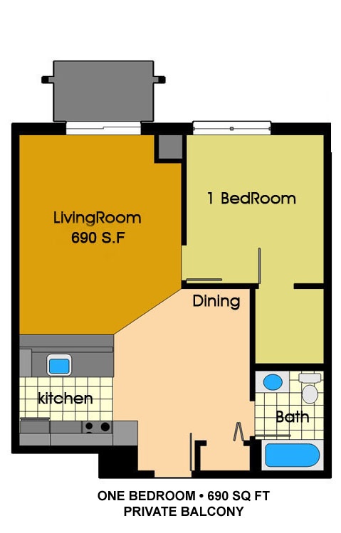 1 Bedroom / 1 Bath