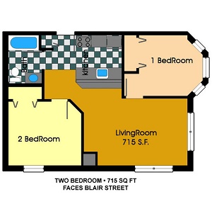 2 Bedroom / 1 Bath