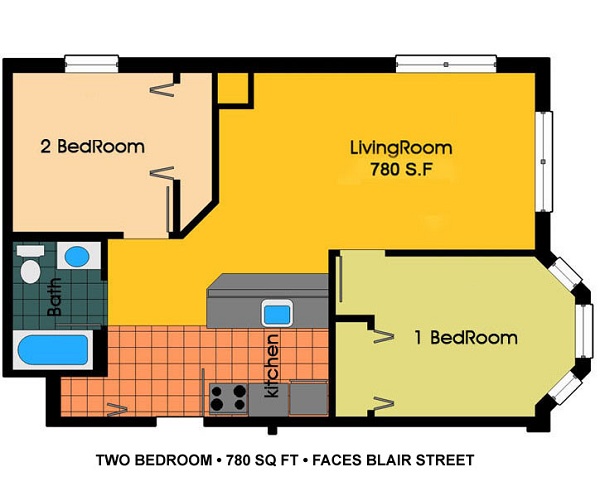 2 Bedroom / 1 Bath