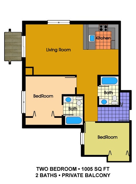 2 Bedroom / 2 Bath