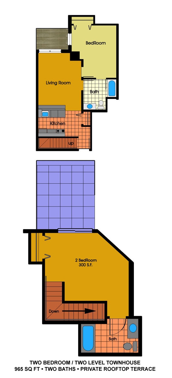 2 Bedroom Bi-Level / 2 Bath