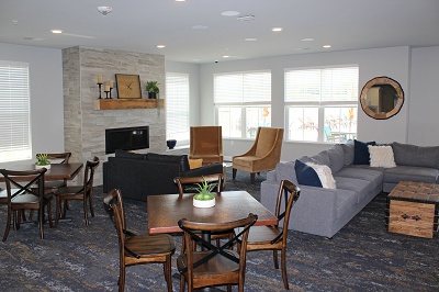 1 Glenn Place - High End Clubroom with Fireplace and Kitchen Area
