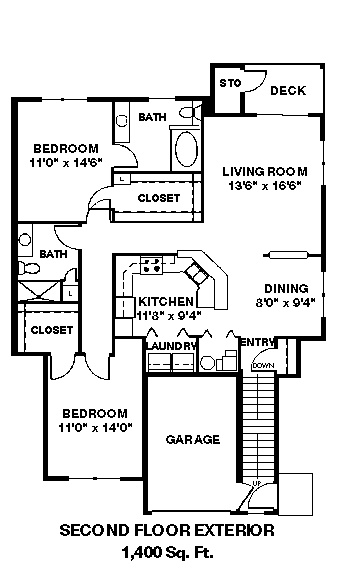 2 Bedroom / 2 Bath