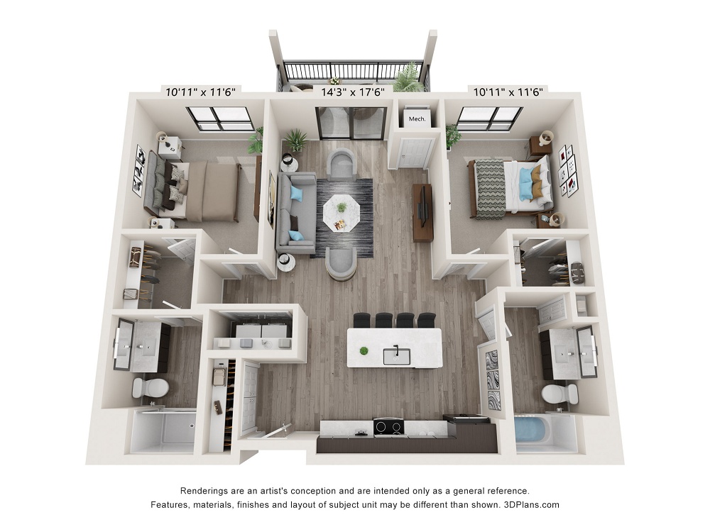 2 Bedroom / 2 Bath