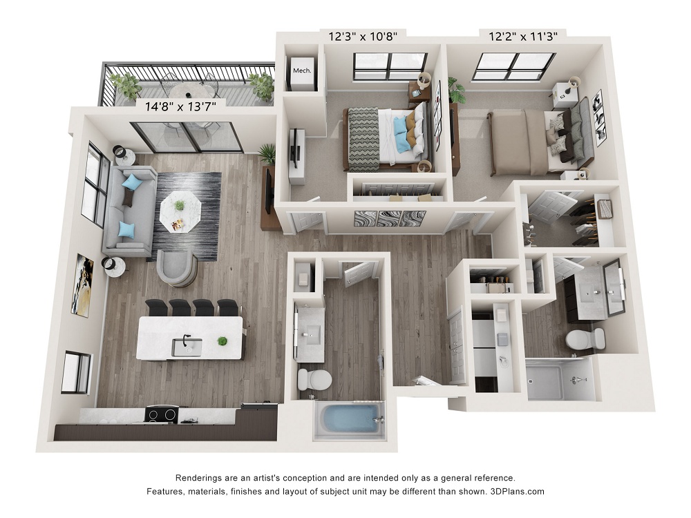 2 Bedroom / 2 Bath