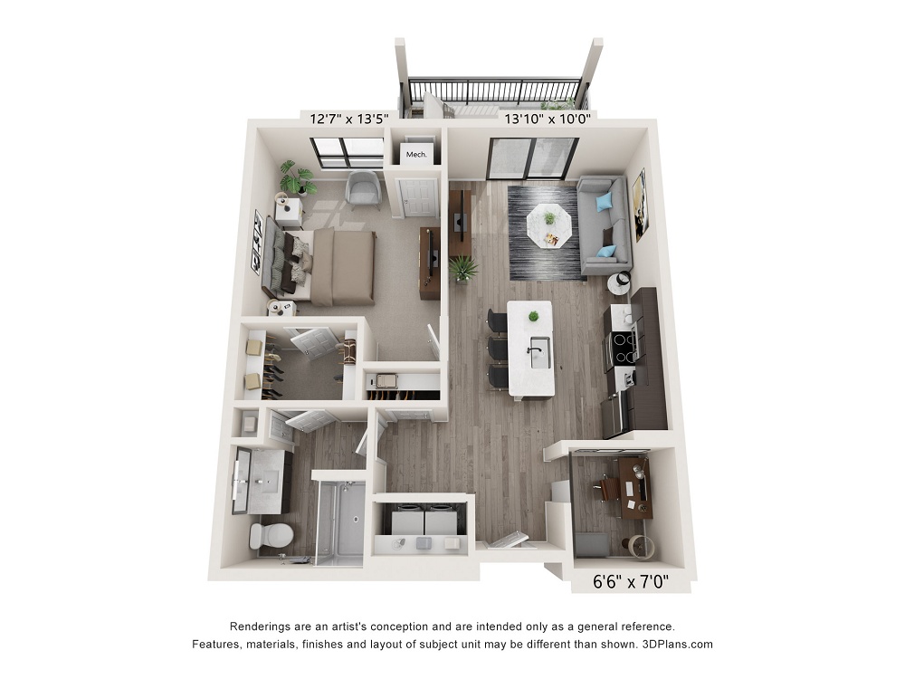 1 Bedroom + Den / 1 Bath