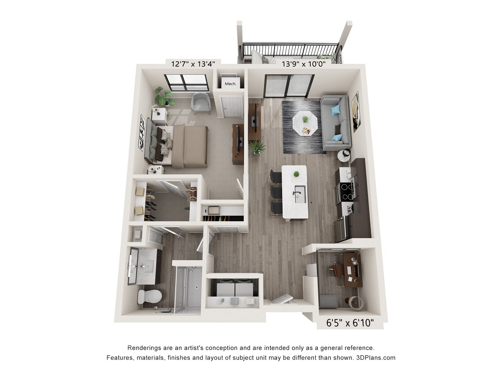 1 Bedroom + Den / 1 Bath
