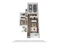 1 Bedroom - 3D Plan