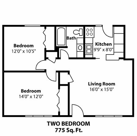 2 Bedroom / 1 Bath