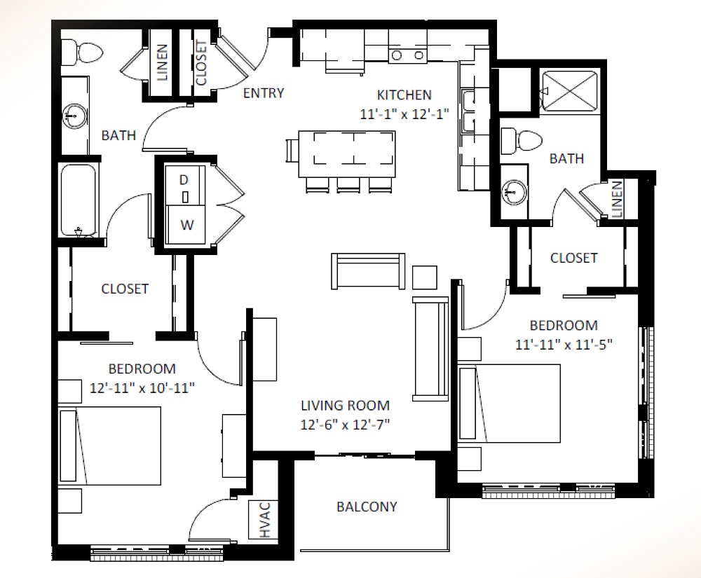 2 Bedroom / 2 Bath