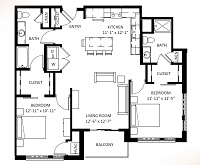 2 Bedroom / 2 Bath