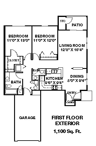 2 Bedroom / 1.5 Bath