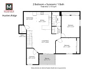 2 Bedroom + Sunroom / 1 Bath