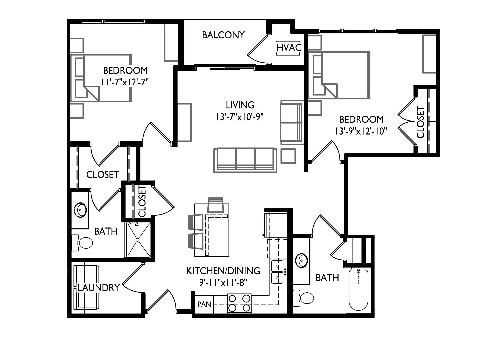 Unit Style D1 (Handicap Accessible)
