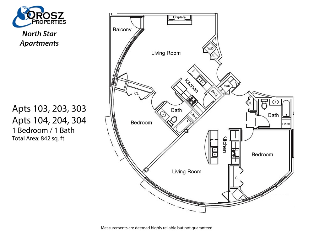 Apts 103, 203, 303, 104, 204, 304