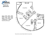 Apts 103, 203, 303, 104, 204, 304