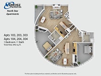 Apts 103, 203, 303, 104, 204, 304