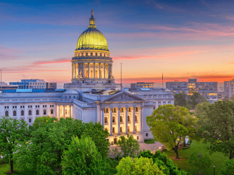 State Capitol building in Madison, Wisconsin